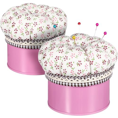 FAVOMOTO 2Pcs Kürbis Aufbewahrungsbox, Armnadelkissen Handgelenk Nadelkissen Verfügbar Aufbewahrungsbox Nadelkissen für Schneiderei Schmuck Handwerk Projekte