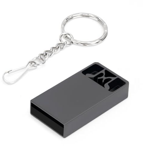LEIZHAN Unità Flash USB 3.0 Mini per Auto Con Catenella - Per PC, Laptop (32GB, Nero)