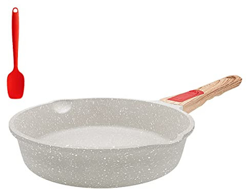 AIKENBBKK Padella Antiaderente padella 20cm Professionali con Manico Rimovibile, Alluminio Padella Compatibile con tutte le stufe, forno sicuro (Bianco)