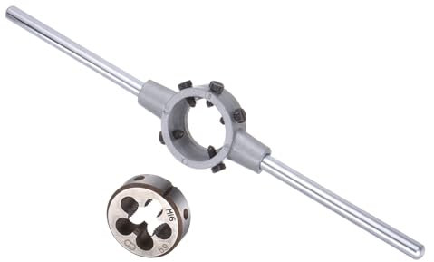 CoCud Gewindeschneider mit Schneideisenhalter Set, M16x2 Gewindeschneideisen & Passendes 38mm Außendurchmesser / M12-M16 Gewindeschneideisen Schraubenschlüssel-Set