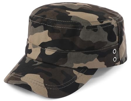 Cappello Camouflage da Baseball Militare - Berretto con Visiera Mimetica Esercito - Motivo Mimetico con Chiusura Regolabile - Cappellino Piatto per Uomo