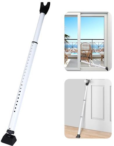 Barra di sicurezza regolabile da 27,9 a 44,8 pollici, asta di sicurezza per porta scorrevole di sicurezza, fermaporta finestra, asta di sicurezza interna per porte e finestre