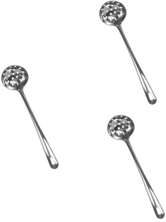 PRETYZOOM 3pcs Stainless Steel Colander Spoon Fine Mesh Strainer Serving Spoon for Hot Pot Restaurant Home