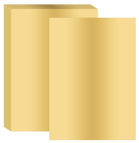 PATIKIL 11.7x8.3 Hoja de Papel de Lámina de Estampado en Caliente, 40 Hojas Papel de Estampado A4 para Transferencia de Calor para Cuero, Logotipo Diy, Regalo, Álbum Recortes, Oro Claro