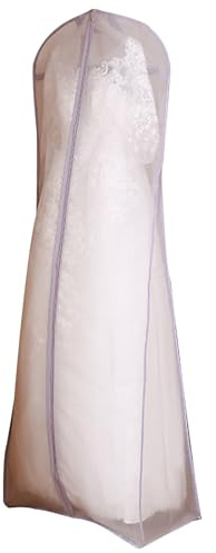 QSNYJPL Custodia per abiti da sposa con cerniera, borsa estesa per abiti da sposa, copertura trasparente per abiti, borsa morbida e traspirante (60 x 40 x 200 cm)