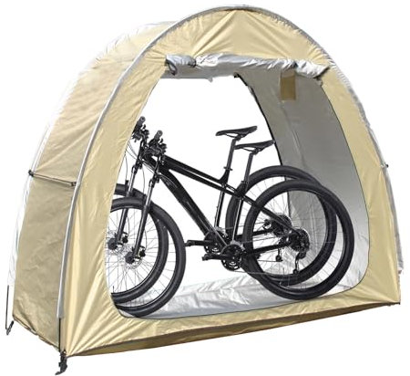 Outdoor Storage Shed with Double Doors for 2 5 Bikes Waterproof Electric Bike Cover Green Outdoor Shelter
