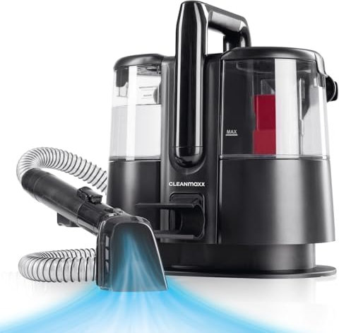 CLEANmaxx Detergente per tappezzeria e tappeti Pro | 3 in 1: aspirapolvere, tappeti e tappezzeria | Pulitore per macchie per pulizia a umido | Aspirapolvere bagnato per tappezzeria, materassi, tappeti