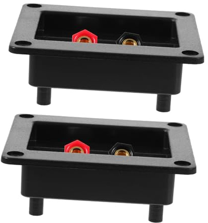 Operitacx 2 pezzi Morsettiera per Casse Acustiche Connettore Subwoofer Abs e Rame Terminali Collegamento Resistenti per Impianti Audio Casa e Palco Piastre Doppie con Colorati per Rapida