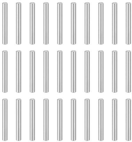 HARFINGTON 55pcs Dowel Pins, M6 x 50mm 304 Stainless Steel Cylindrical Shelf Support Peg Pin Rod Fasten Elements for Metal Devices Wood Furniture DIY Installation, Silver