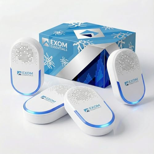 QUA-D30, Pest Repeller Wall Plug-in Most Effective Than Repellents - Get Rid of - Rodents, Squirrels, Mice, Rats, Bats, Roaches, Ants, Spiders, Bed Bugs, Мosquito, Insects, Fleas (4 Pack)