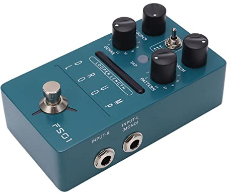 Stylebest Effektpedal för Elektrisk Gitarr med Trummaskinfunktion för Musiker Mörkgrön Metalldesign
