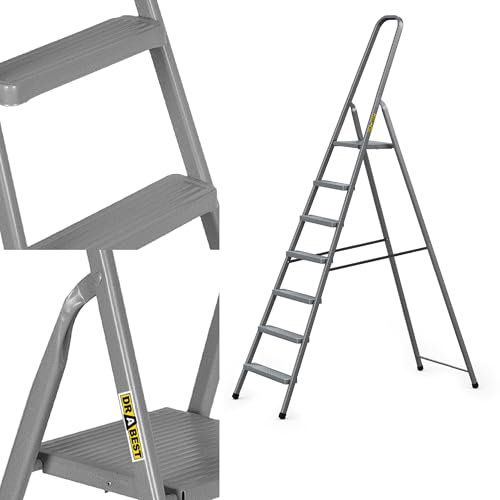 Piattaforma domestica in acciaio gradini 7 gradini – EN131 – stabile – fai da te – nuovo