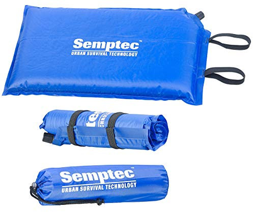 Semptec Urban Survival Technology Aufblasbares Sitzkissen: Selbstaufblasendes Outdoor-Thermo-Sitzkissen, 24 x 1 x 42 cm (Aufblasbares Wandern, Outdoor, Nackenkissen aufblasbar)