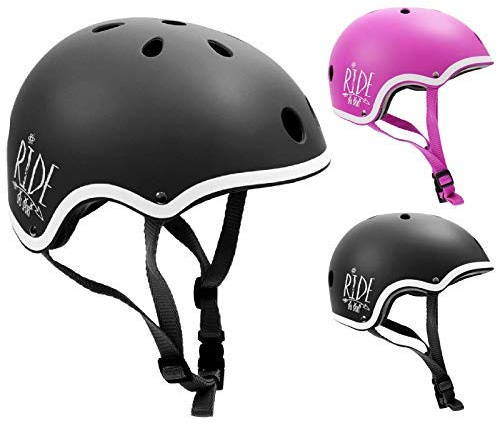 SMJ Sport Cykelhjälm för flickor, svart, M (55–57 cm)