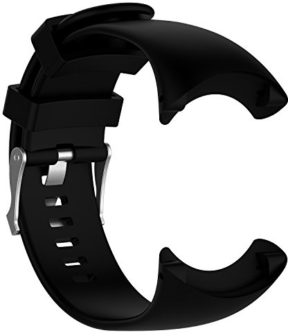 INF Armband kompatibel mit Suunto Core, Silikon, am Umfang einstellbar 150-250 mm, mit Montagewerkzeugen, schwarz