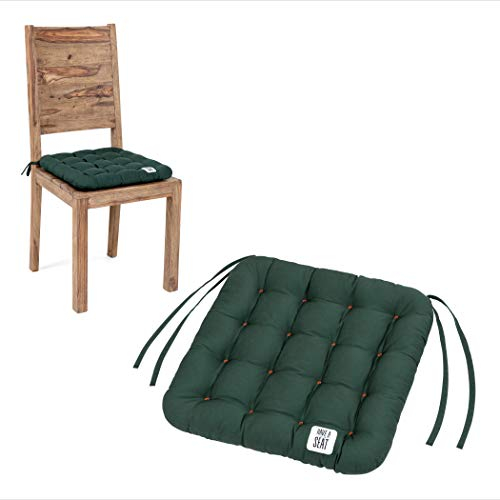 HAVE A SEAT Living - Stuhlkissen 40x40 6er Set - Bequemes Sitzkissen Orthopädisch, Waschbar bis 95°C, Indoor/Outdoor, Wetterfest - Made in Germany (6er Set - 40x40 cm, Moosgrün)