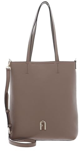 Furla Leder Schultertasche Primula Tote Bag Greige hellbraun