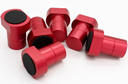 Pack of 6 Aluminium Alloy Bench Hooks Bench Dog Clamp Woodworking Table Clamping Jaws Workbench Positioning Planer Plug Dog Clamp Planer Bench Accessories for 20 mm Dog Hole (Red)