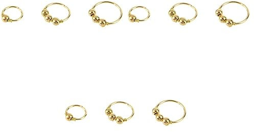 GALPADA 9pièces Anneaux De Nez Avec Perles Dorées Bijoux De Piercing Nasal Élégants Et Confortables