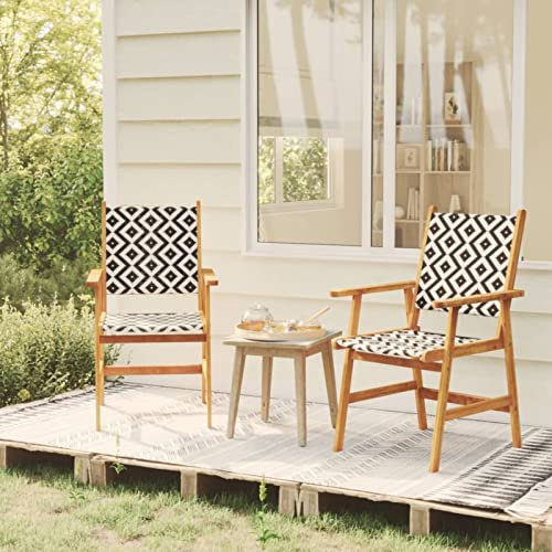 Homgoday Gartenstühle, 2 Stück, Akazienholz, massiv, Liegestühle für Außenbereich, Garten, Terrasse, Terrasse und Hof, Sitzmöbel für Zuhause, Esszimmer, 5034