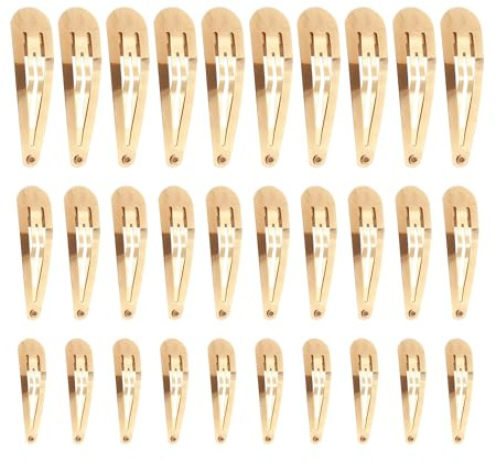 30 Stück Goldene Haarspangen - Feste, Rutschfeste Mode-Haar-Accessoires, Zersplitterte Haar-Fixierspangen, Tropfenförmige Mehrzweck-Metallspangen (3 Größen)