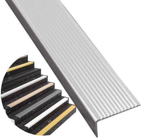 whalebee Profilo per Bordi Scale Forma A L in Alluminio Strisce per Gradini, Profilo Paragradino Angolare Profilo Paragradino Angolare Lunghezza 90cm Spessore 2mm Profilo Angolare Antiscivolo