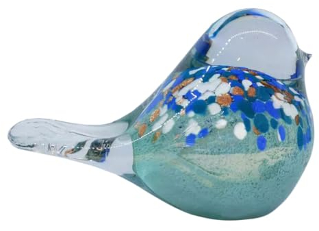 MAGICLULU Vogelschmuck aus Glas Miniaturgarten Glas Vogel Weihnachtsschmuck weihnachtsdeko Wohnkultur buntes Glasdekor vogelförmige Verzierung empfindlich schmücken handwerklicher Vogel Tier