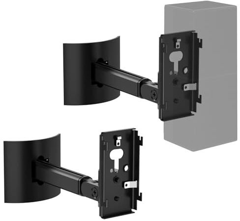 (2 Stück) Lautsprecher Halterung Wandhalterung und Deckenhalterung für Bose UB-20,UB-20 Series II,WB-50 II,Lifestyle Serie, Soundtouch Serie, Winkel Verstellbarer Lautsprecher Wandhalterung - Schwarz