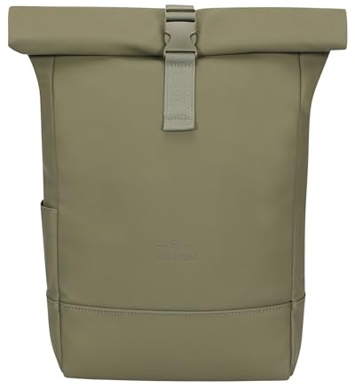 Johnny Urban Rucksack Damen Grün - Harvey Medium - Rolltop Mit Laptopfach für Uni Business City - 15L - Matte PU Beschichtung - Wasserabweisend