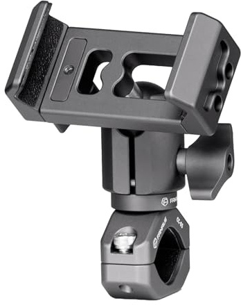 FANAUE Motorcycle Phone Holder with 1 Ball Head Adapter, Aluminum Bike Scooter Phone Mount Handlebar Cell Phone Clamp Clip Compatible with RAM mounts B Size for 6-8.5 Smartphone