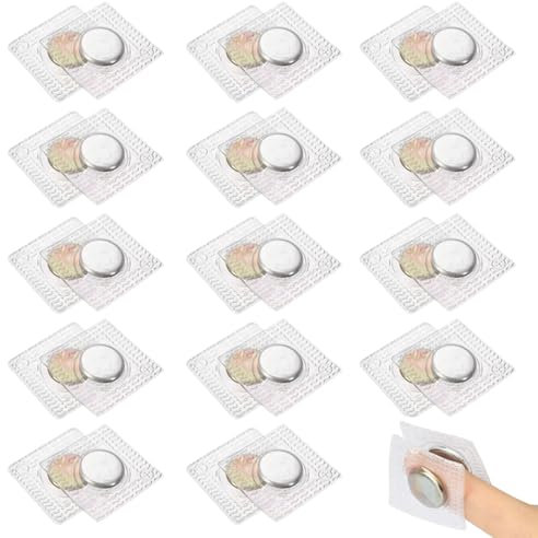 CPJJ 30 Stück Beidseitig Magnete Zum Einnähen,Unsichtbare Magnetknöpfe,Nähen Magnet Knopf,Hidden Sew Magnetverschluss,Zubehör Zum Nähen Für Handtaschen Kleidung Lederhandwerk (Magnet:1cm)