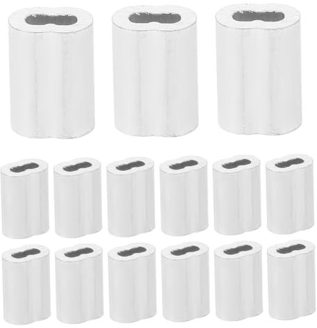 Hohopeti 250stücke Aluminium Crimp-hülsen Für Drahtseil Doppellochige Kabelklemmen Langlebige Crimp-schlaufen Für Vielseitige Anwendungen Bau Und Handwerk