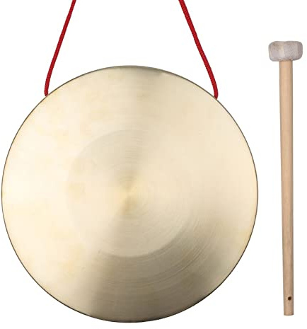 ACAGALA 30 cm mano gong platillo latón cobre gong capilla ópercusión instrumento de percusión con martillo redondo