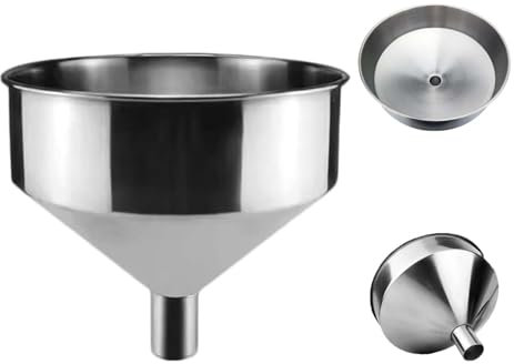 Entonnoir métallique Entonnoir en acier inoxydable avec entonnoir à huile domestique filtrant pour remplir des bouteilles, des liquides, des haricots en poudre, de la confiture industrielle
