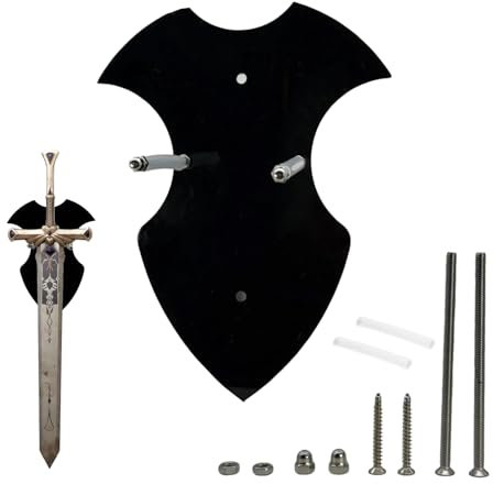 FortuneGlobe Support mural épée，support mural katana，support de hache pour mur，affichage vertical et décoration (noir)