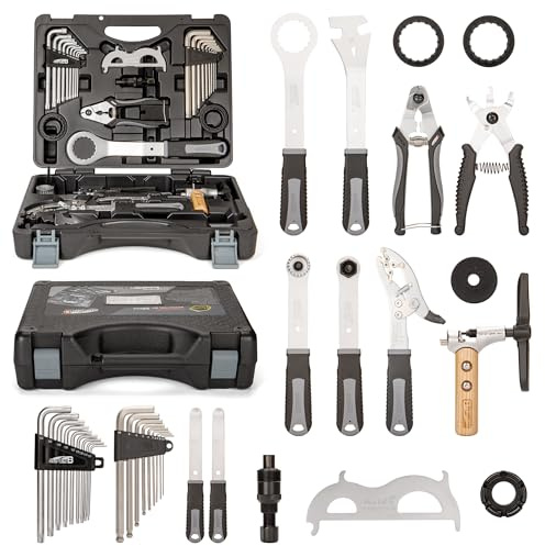 Super B 35 PCS Bicycle Tool Set - Bike Repair Kit with Carry Case - Bike Maintenance Tools for Road Bikes and Mountain Bikes, Repairing Tyres, Brakes, Chains, Pedal, Crank Puller (TBA5000)