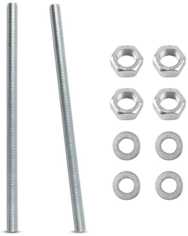 2 Pièces Tige Filetée M16 Galvanisée, Tige Filetée de 300 mm, Tige Filetée avec Filetage Métrique Continu avec 4 Écrous M10 et 4 Rondelles, Tige Filetée pour la Fabrication de Machines et de Meubles