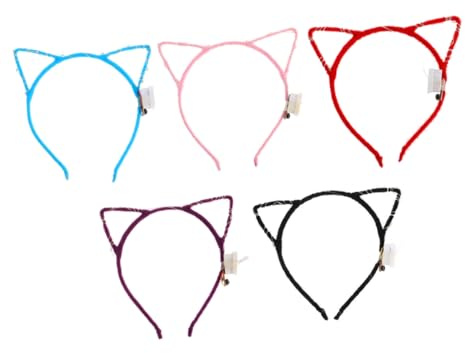 Beaupretty 10stücke Leuchtende Katzenohren-haarreifen mit Led-lichtern Farbenfroh und Individuell Anpassbar für Mädchen für Karneval und Partys Zufällige Farbe