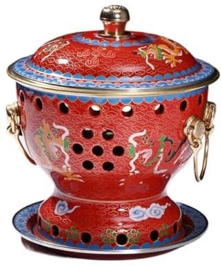 Hot Pot Cloisonné Single Enamel Pot Small Hot Pot Meal Alcohol Pot Household Single Oil Hot Pot Pure Copper Pot Chafing Dish (Color : F, Size : A)