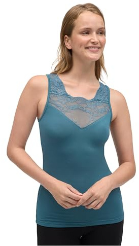 YSABEL MORA Camiseta Térmica Mujer Tirantes con Encaje Elegante Detalle en Escote Calidez Moderada y Confort Ideal para Climas Frescos y Looks Invernales Versátil Prenda Interior o Casual