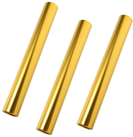 PRETYZOOM 3 Piezas Bastones de Relevos de Aluminio Dorados para Pista y Campo Resistentes Seguros Bordes Suaves para Entrenamiento Deportivo
