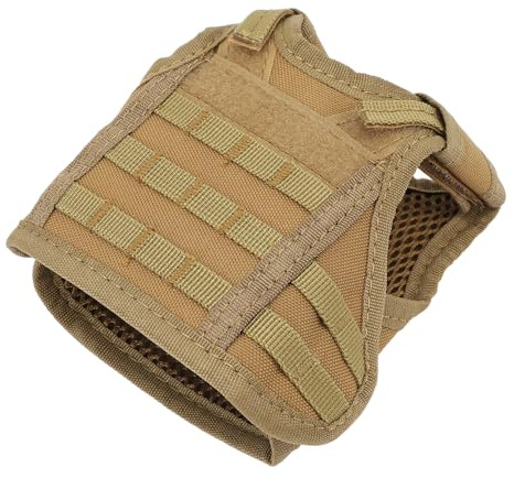 Fauitay Mini Gilet de Bière, Support de Refroidisseur de Boissons en Nylon, Veste à Manches pour Bouteilles avec Conception de Gilet Molle pour Bouteilles de Bière, Bouteilles de Boissons, (Kaki)