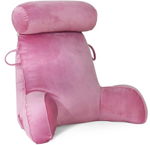 AQCDPJYU Cojín Triangular Grande en Forma de cuña for el Cuerpo: Soporte for el Respaldo, Ideal for Leer o Dormir en la Cama o el cabecero.(Pink)