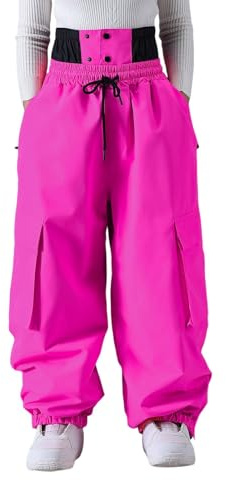 Pantaloni da neve uomo donna - Pantaloni da snowboard larghi termici invernali stretch softshell pantaloni invernali outdoor imbottiti pantaloni da escursionismo termo caldi pantaloni da sci pantaloni