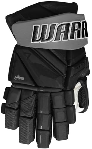 Warrior Alpha LX3 Pro NHL_Colorways - Guanti da hockey su ghiaccio, 12''/30 cm, colore: Nero/Grigio