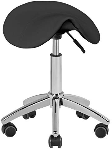 Activeshop Kosmetikpall, arbetspall, frisörpall, snurrpall, rullstol, snurrstol, pall, kontorsstol, höjdjusterbar am-302, svart