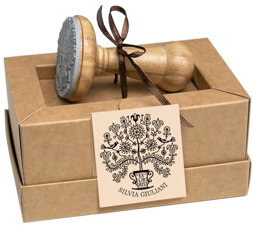 Stempel Personalisiert Ex libris – Baum des Lebens, Kunstgeschenk in schönen Geschenkbox