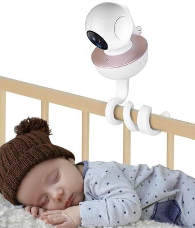 inRobert Universal Baby Monitor Holder Wall Mount Baby Video Monitor Shelf Flexible Camera Stand No Drilling for Nursery Universal Holder Compatible with Most Baby Monitors & Phone (White)