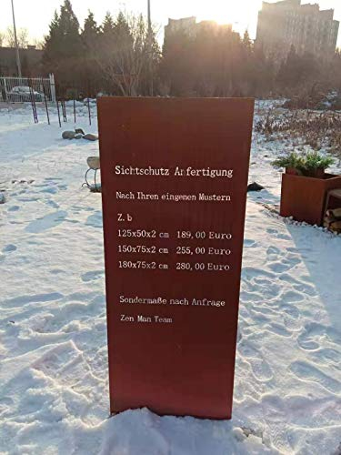 Zen Man Sichtschutz Anfertigung Garten Sichtschutzwand Metall Rost Nach Ihren eingenen Mustern (50*H125cm)