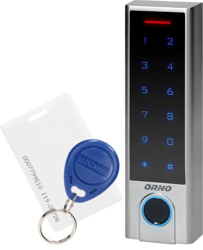 ORNO ZS-825 Serrure à Code Etanche avec Lecteur de Proximité et Lecteur d'Empreintes Digitales IP68 Très Etroit